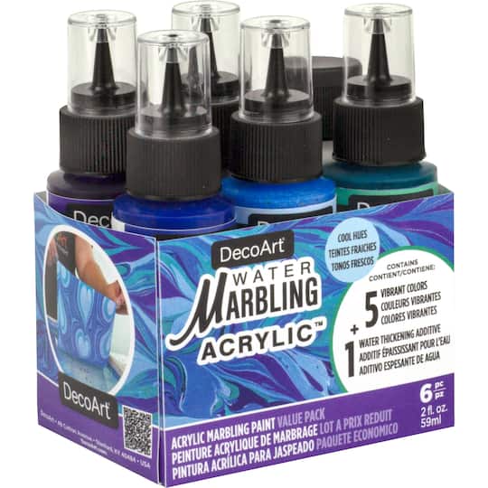DecoArt&#xAE; 6-Color Cool Hies Water Marbling Value Pack